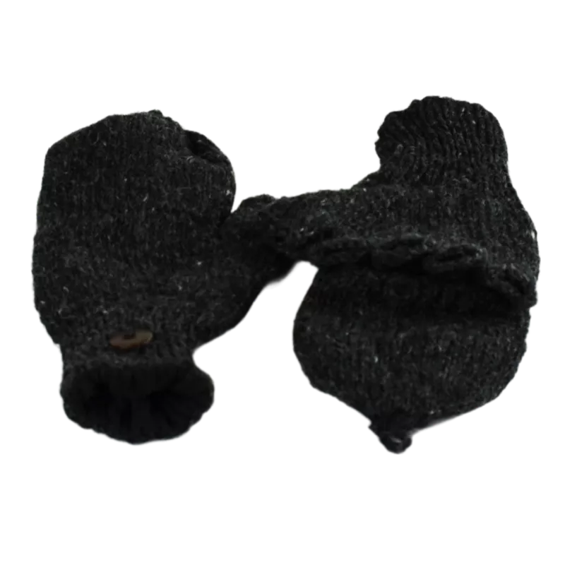Moufle Mitaine Agara 2 en 1 Laine et Polaire Anthracite