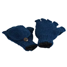 Moufle Mitaine Agara Bleu Pétrole