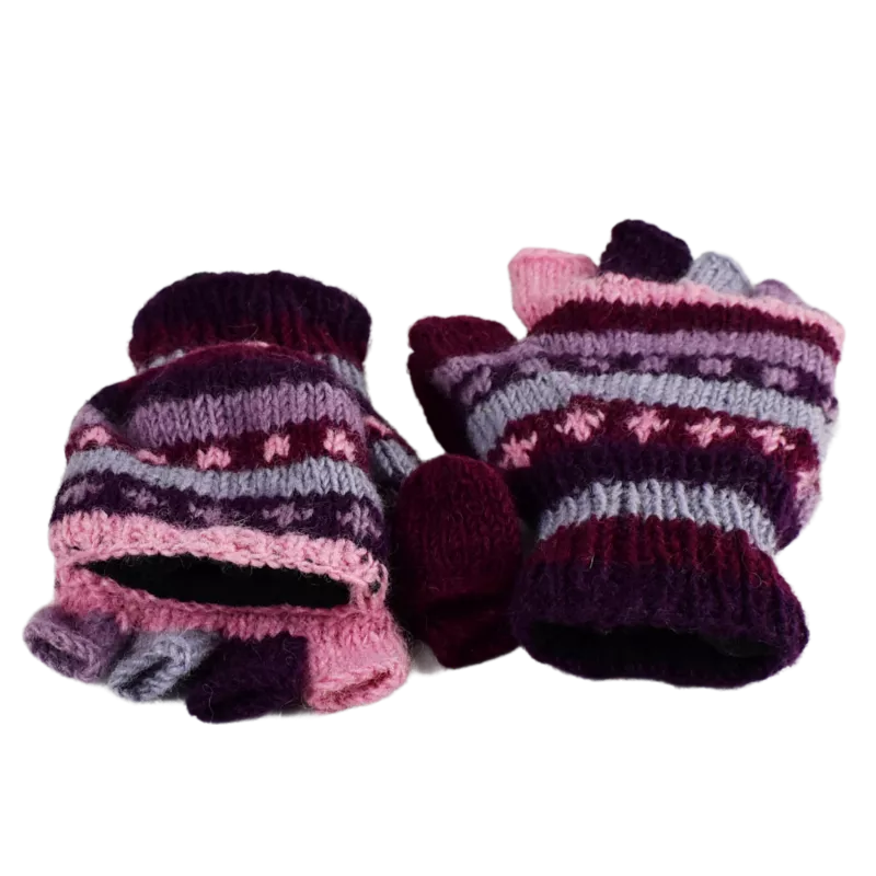 Moufle Mitaine Agara Prune