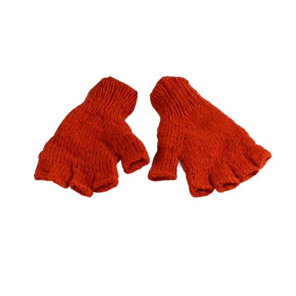 Mitaines Gundu Tricot Laine Orange