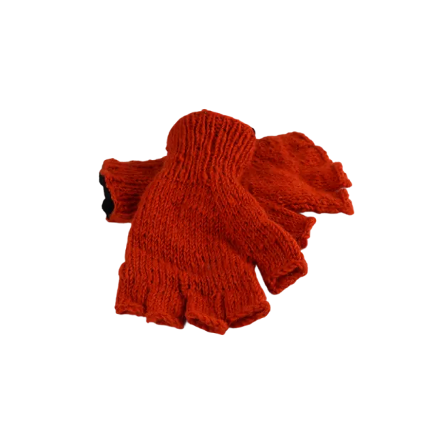 Mitaines Gundu Tricot Laine Orange