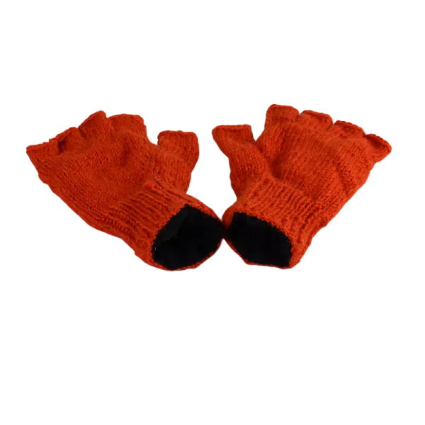 Mitaines Gundu Tricot Laine Orange