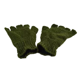 Mitaines Gundu Tricot Laine Kaki