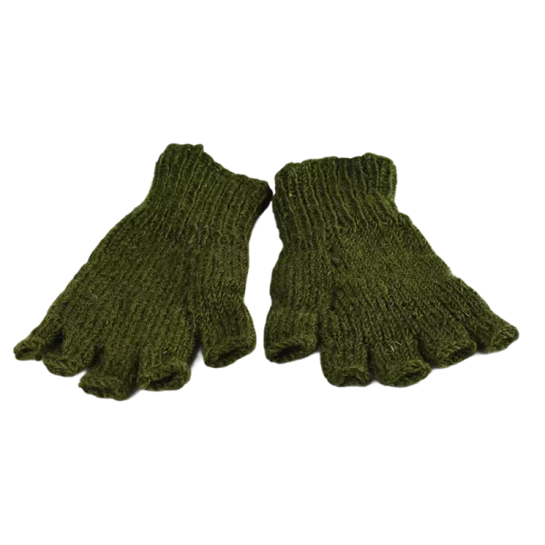 Mitaines Gundu Tricot Laine Kaki