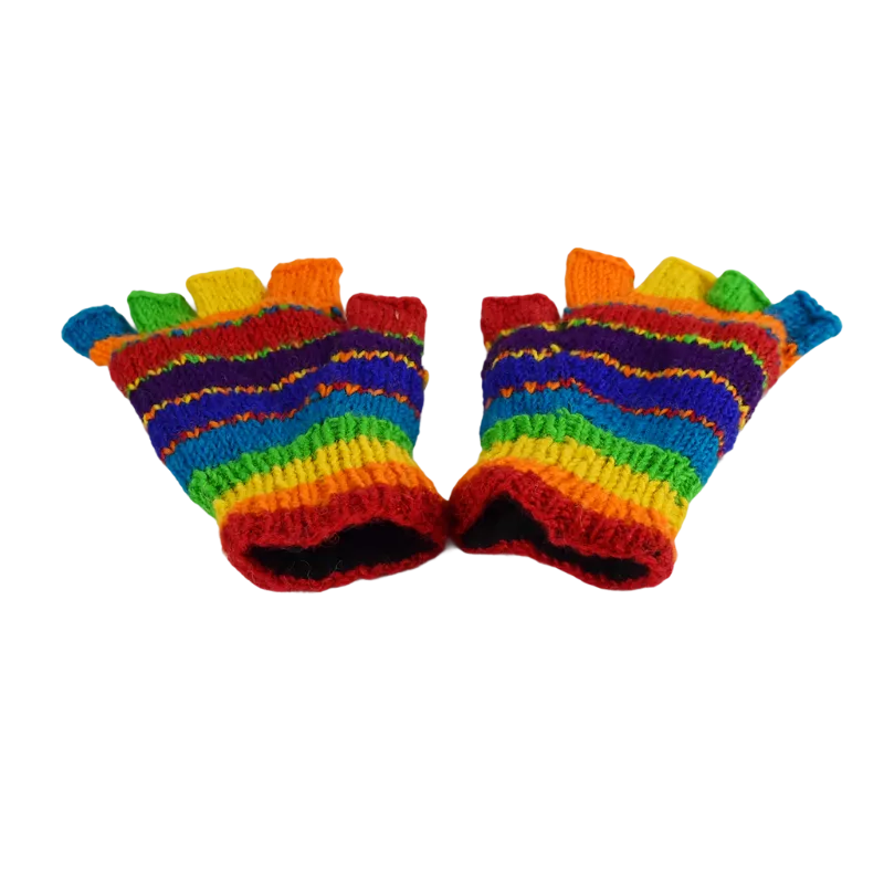 Mitaines Gundu Tricot Laine Multicolore