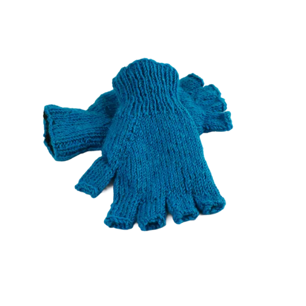 Mitaines Gundu Tricot Laine Turquoise