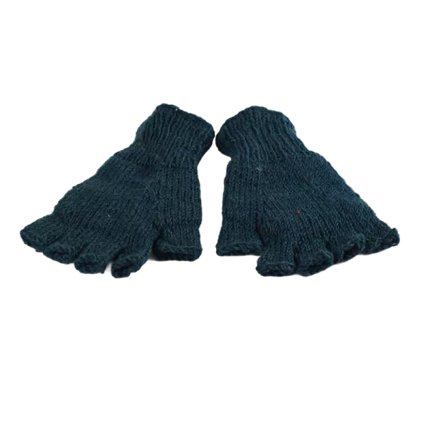 Mitaines Gundu Tricot Laine Pétrole Foncé