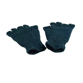 Mitaines Gundu Tricot Laine Pétrole Foncé