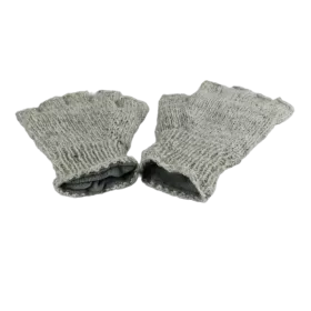 Mitaines Gundu Tricot Laine Gris Clair