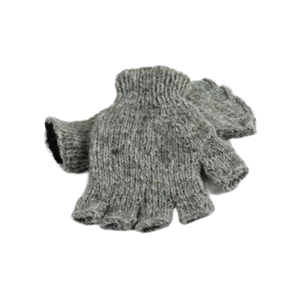 Mitaines Gundu Tricot Laine Gris