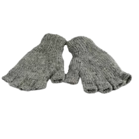 Mitaines Gundu Tricot Laine Gris