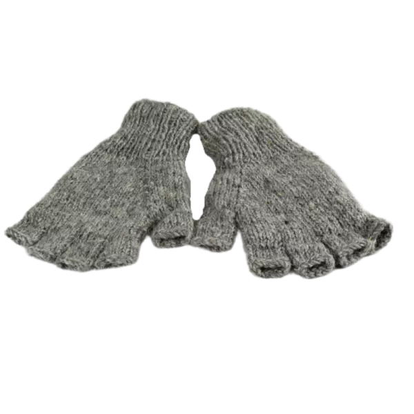 Mitaines Gundu Tricot Laine Gris