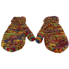 Moufle Lho Laine Tricotée Zig Zag et Polaire