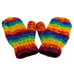 Moufle Laine Tricotée Chiné Rainbow