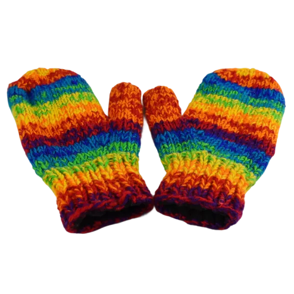 Moufle Laine Tricotée Chiné Rainbow