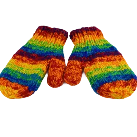Moufle Laine Tricotée Chiné Rainbow