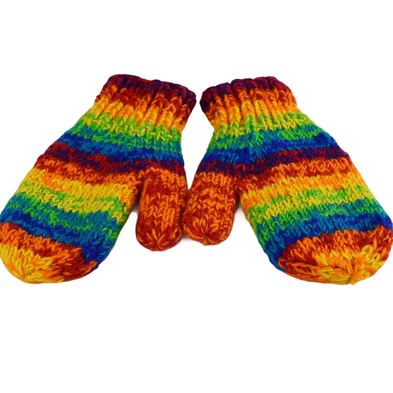 Moufle Laine Tricotée Chiné Rainbow