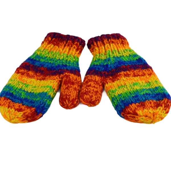 Moufle Laine Tricotée Chiné Rainbow