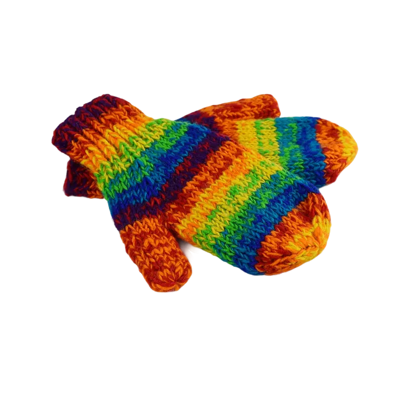Moufle Laine Tricotée Chiné Rainbow