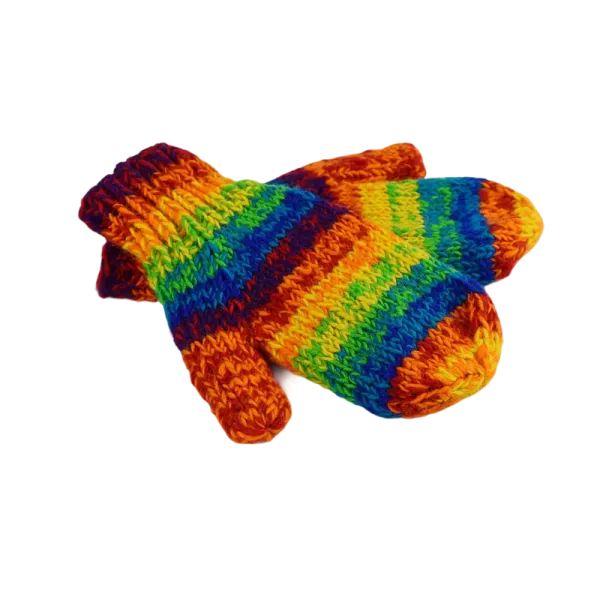 Moufle Laine Tricotée Chiné Rainbow