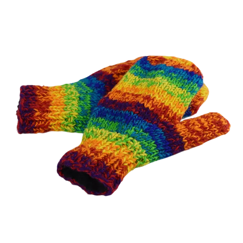 Moufle Laine Tricotée Chiné Rainbow