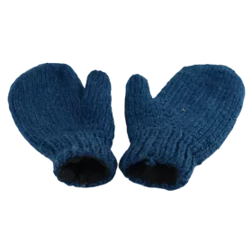 Moufles Lajo Tricot Laine Fourré Polaire Pétrole