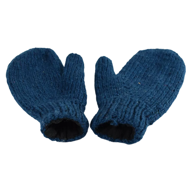 Moufles Lajo Tricot Laine Fourré Polaire Pétrole