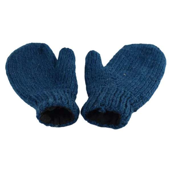 Moufles Lajo Tricot Laine Fourré Polaire Pétrole