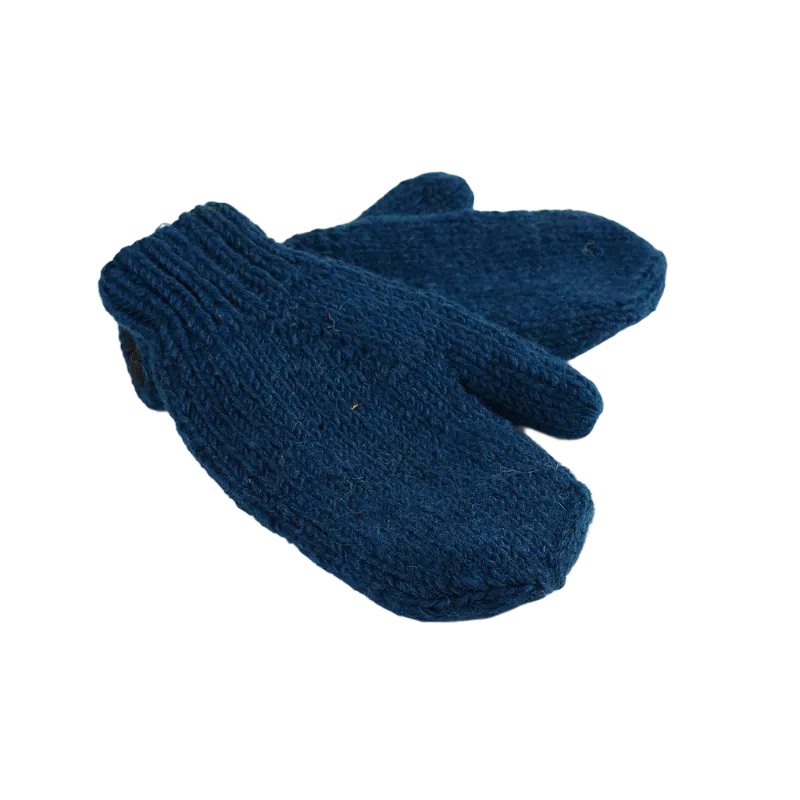 Moufles Lajo Tricot Laine Fourré Polaire Pétrole