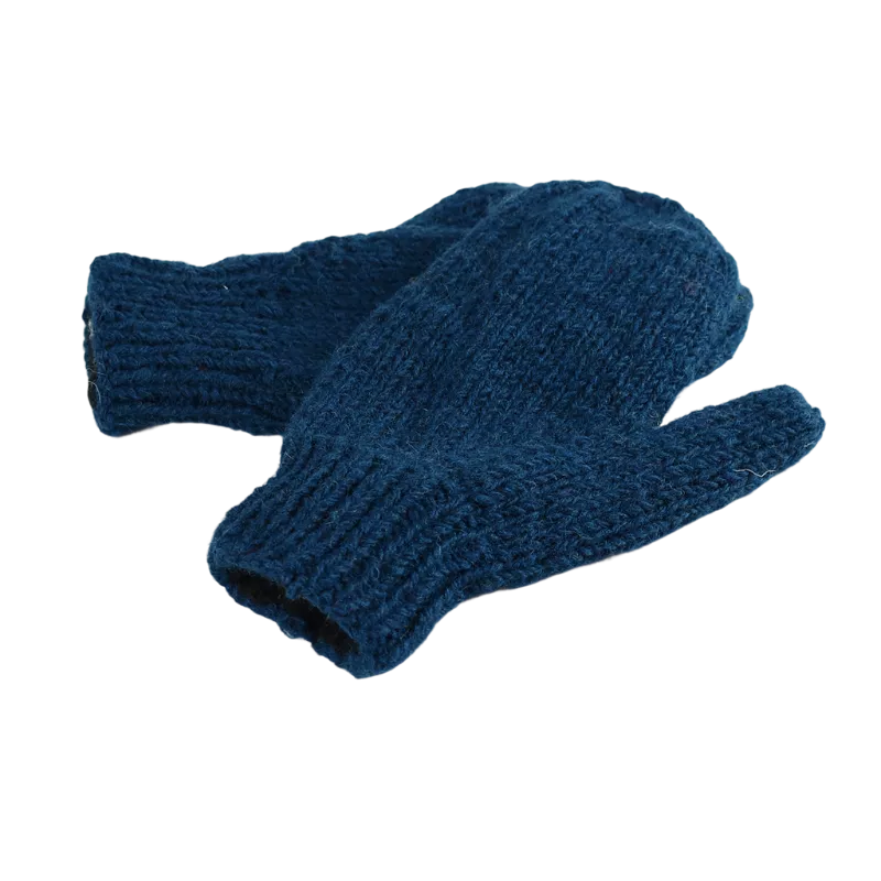 Moufles Lajo Tricot Laine Fourré Polaire Pétrole