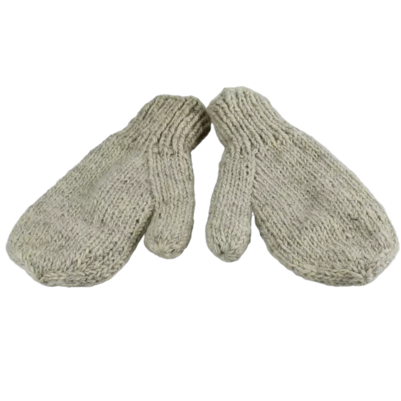 Moufles Lajo Tricot Laine Fourré Polaire Beige