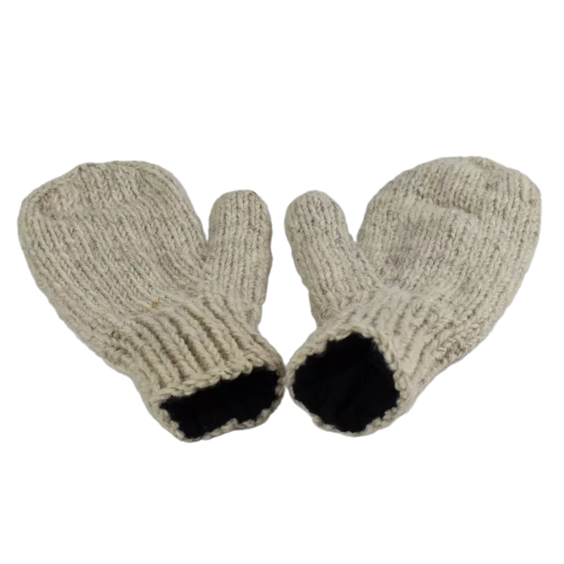 Moufles Lajo Tricot Laine Fourré Polaire Beige