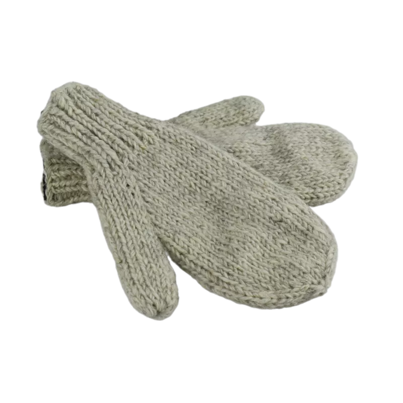 Moufles Lajo Tricot Laine Fourré Polaire Beige