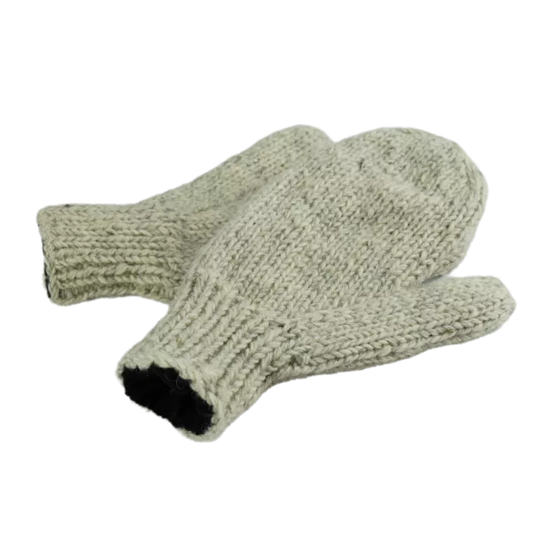 Moufles Lajo Tricot Laine Fourré Polaire Beige