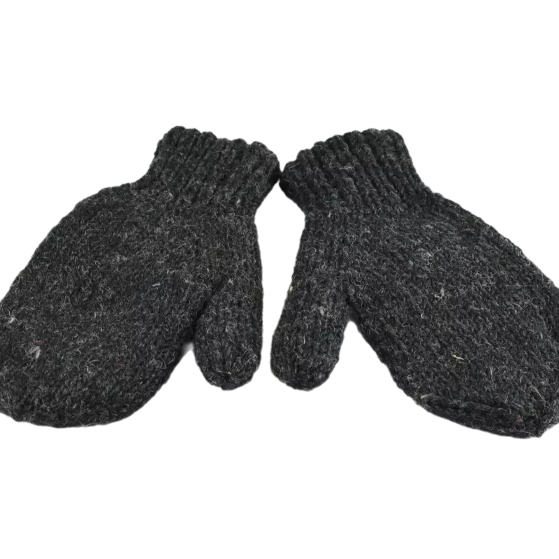 Moufles Lajo Tricot Laine et Polaire Anthracite