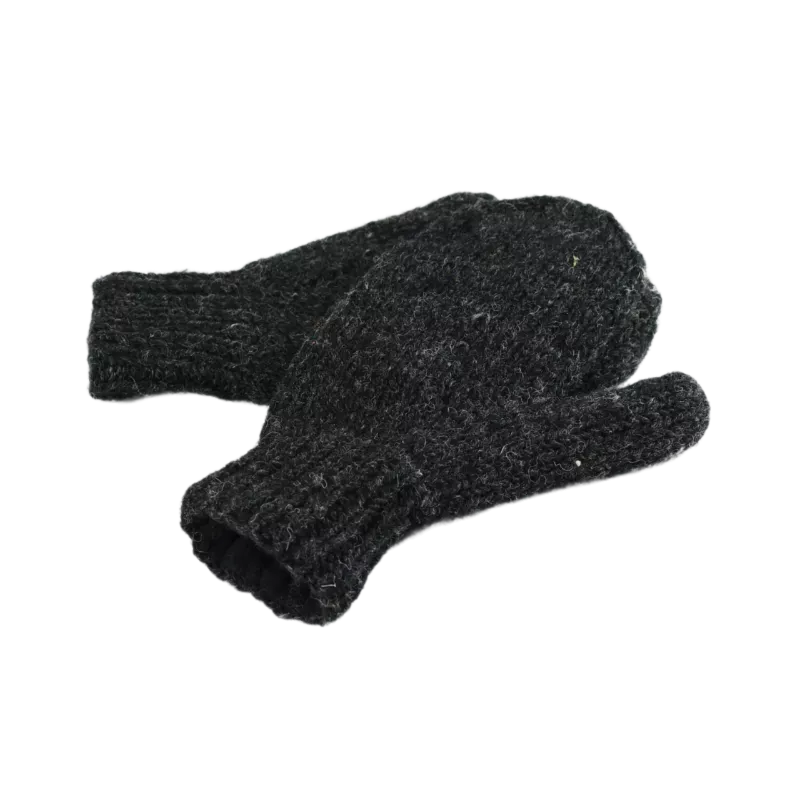 Moufles Lajo Tricot Laine et Polaire Anthracite