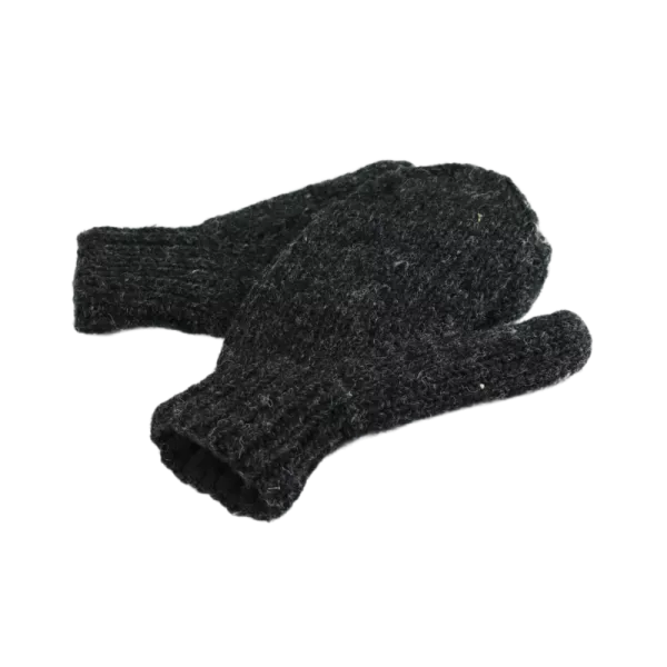 Moufles Lajo Tricot Laine et Polaire Anthracite