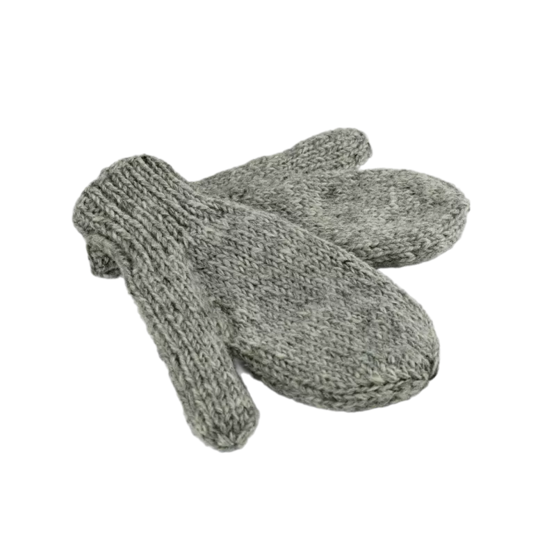 Moufles Lajo Tricot Laine Fourré Polaire Gris Clair
