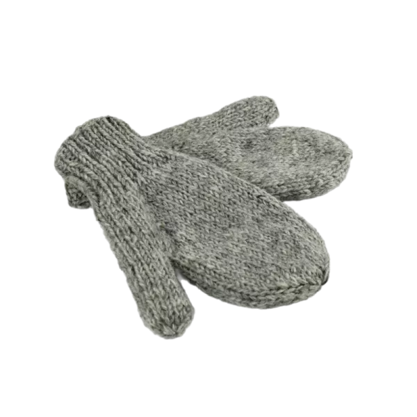 Moufles Lajo Tricot Laine Fourré Polaire Gris Clair
