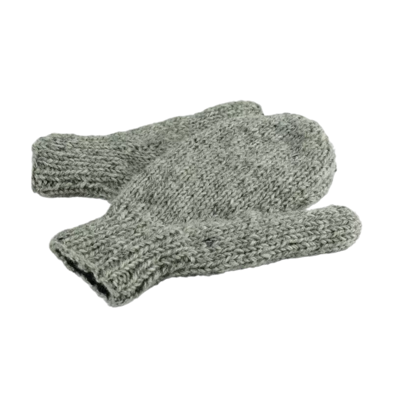 Moufles Lajo Tricot Laine Fourré Polaire Gris Clair