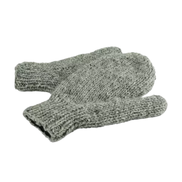 Moufles Lajo Tricot Laine Fourré Polaire Gris Clair