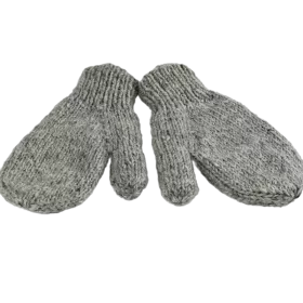 Moufles Lajo Tricot Laine Fourré Polaire Gris Clair