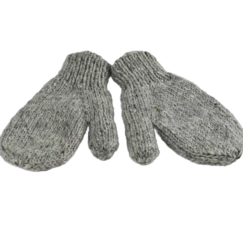 Moufles Lajo Tricot Laine Fourré Polaire Gris Clair