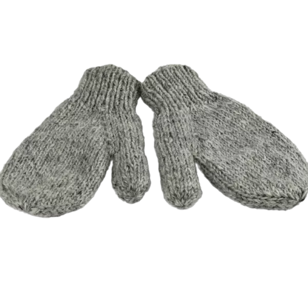 Moufles Lajo Tricot Laine Fourré Polaire Gris Clair