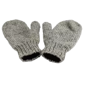 Moufles Lajo Tricot Laine Fourré Polaire Gris Clair
