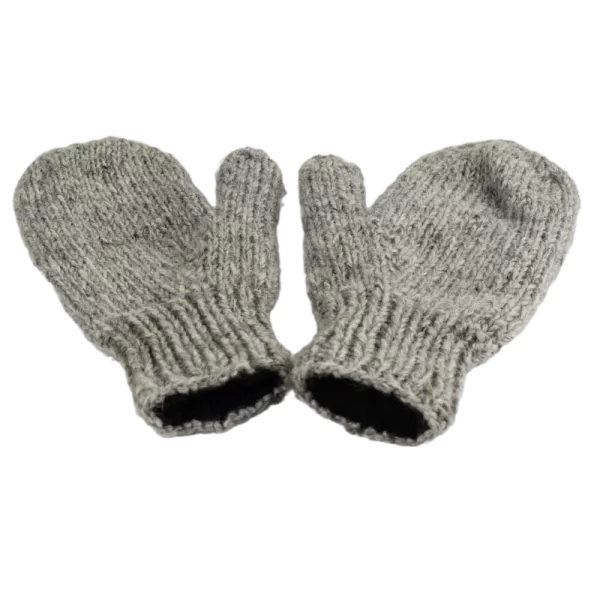 Moufles Lajo Tricot Laine Fourré Polaire Gris Clair
