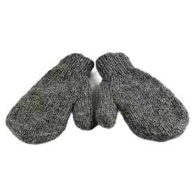 Moufles Lajo Tricot Laine Gris Foncé