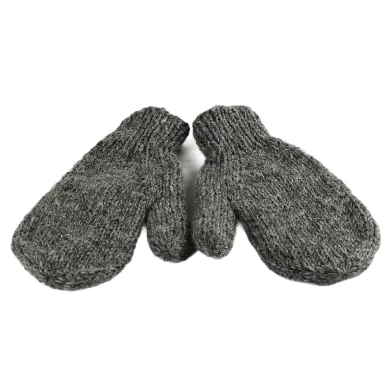 Moufles Lajo Tricot Laine Gris Foncé
