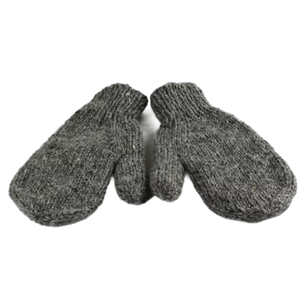 Moufles Lajo Tricot Laine Gris Foncé