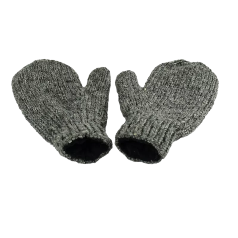 Moufles Lajo Tricot Laine Gris Foncé